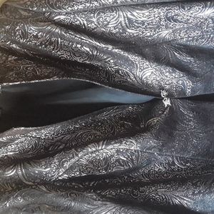 dressbarn Black Metallic Paisley Evening Jacket